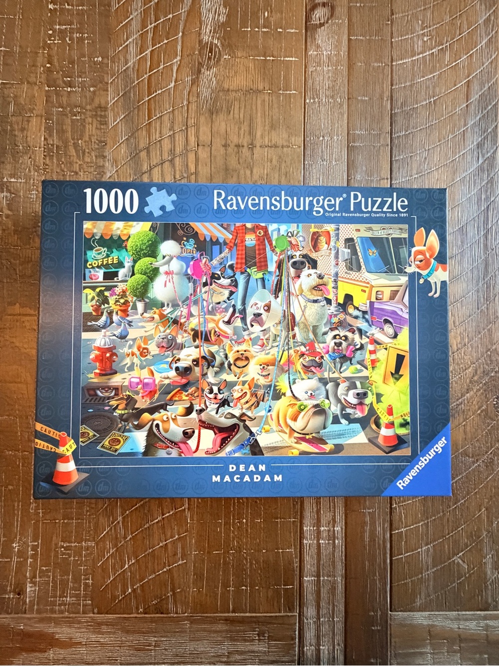 Ravensburger Blue Box 1000-Piece Puzzle — Colorful Dog Party Illustration